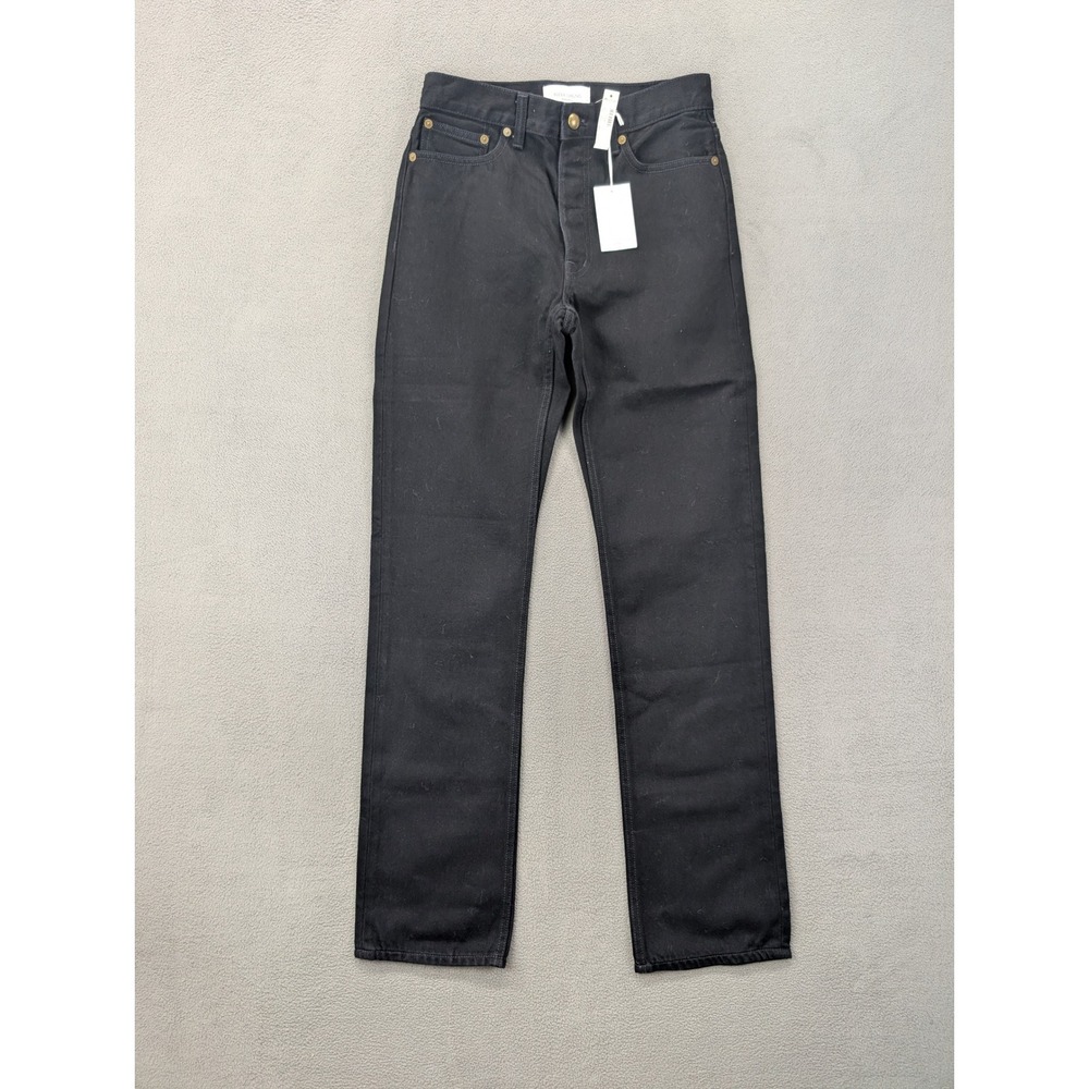Alexa Chung Madewell Black Denim Jeans Womens Size 24 NWT High Rise Straight Leg